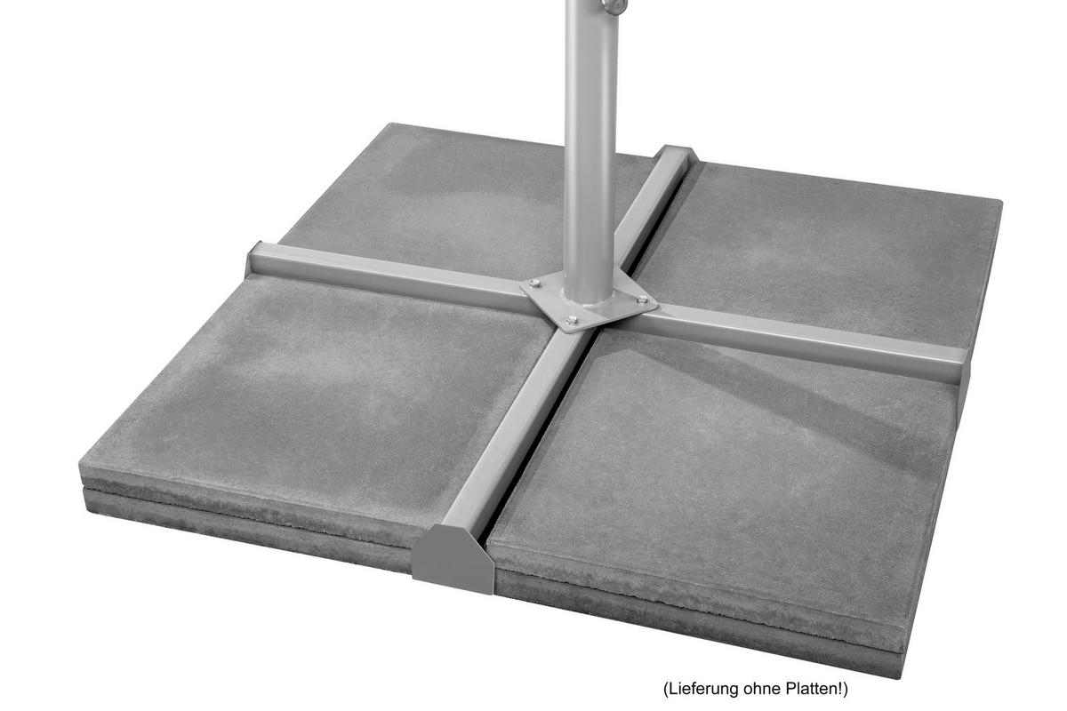 Sonnenschirm Rooftop 350 X 275 X 350cm Lichtecht Silberfarben - Silberfarben, Basics, Textil/Metall (350/275/350cm) - Schneider