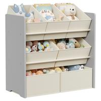 Kinderregal Toy Storage Shelf Grau/Beige B: 62,5 cm - Beige/Grau, MODERN, Holzwerkstoff/Textil (62,5/60/29,5cm) - MID.YOU