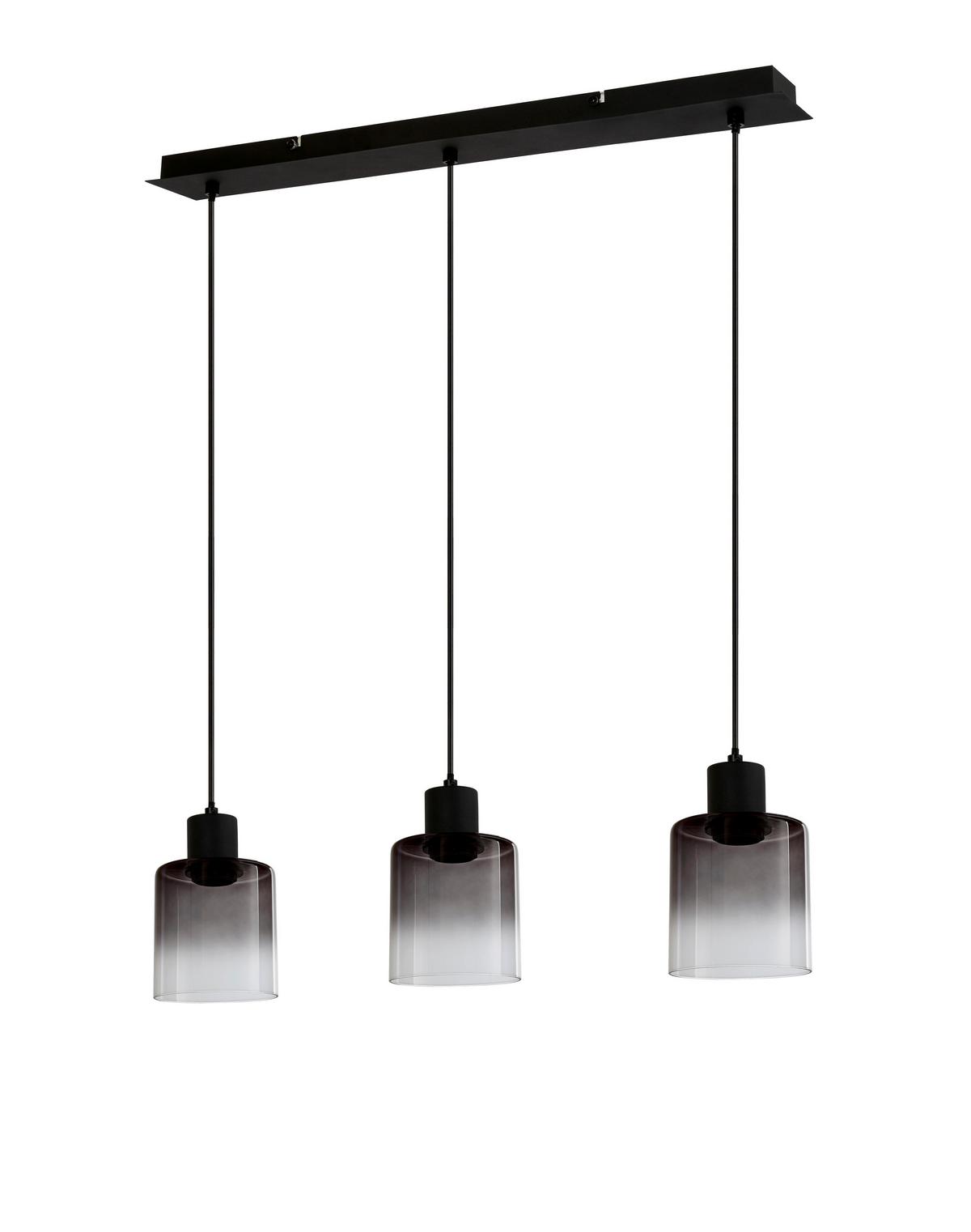 Hängeleuchte Medina H: 120 Cm 3-Flammig Mit Rauchglas - Multicolor, ROMANTIK / LANDHAUS, Glas/Metall (62/12/120cm) - James Wood