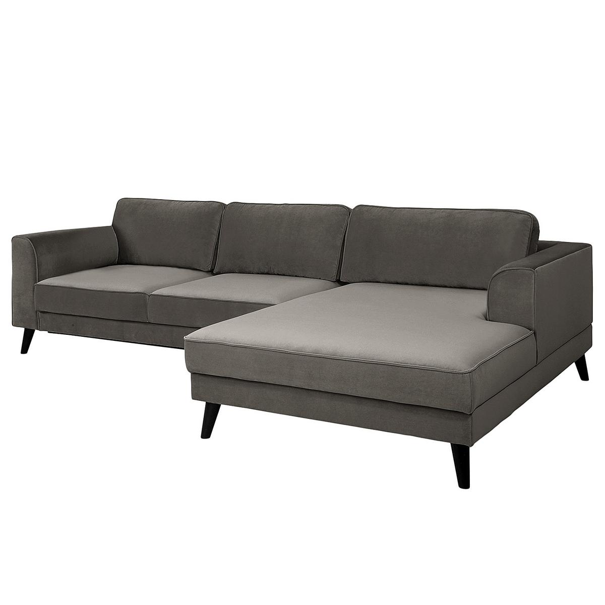 Ecksofa Lumber Jack Grau S: 280x167 Cm - Wengefarben/Grau, MODERN, Textil (280/167cm) - Trendmanufaktur