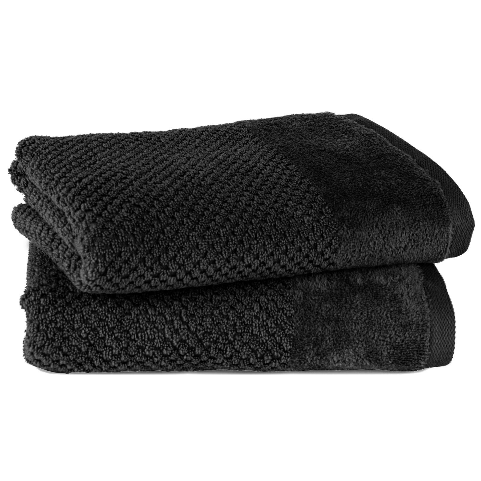 FROTTIERSET Popcorn 2er Set Schwarz - Schwarz, Basics, Textil (50/100/10cm)
