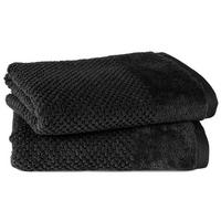FROTTIERSET Popcorn 2er Set Schwarz - Schwarz, Basics, Textil (50/100/10cm)