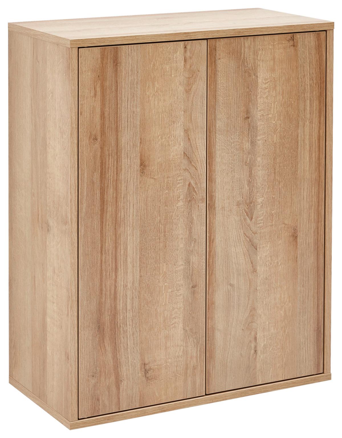Midischrank mit Türdämpfung Finn B: 60 cm Eiche Dekor - Eichefarben, MODERN, Glas/Holzwerkstoff (60/75/30,5cm) - MID.YOU