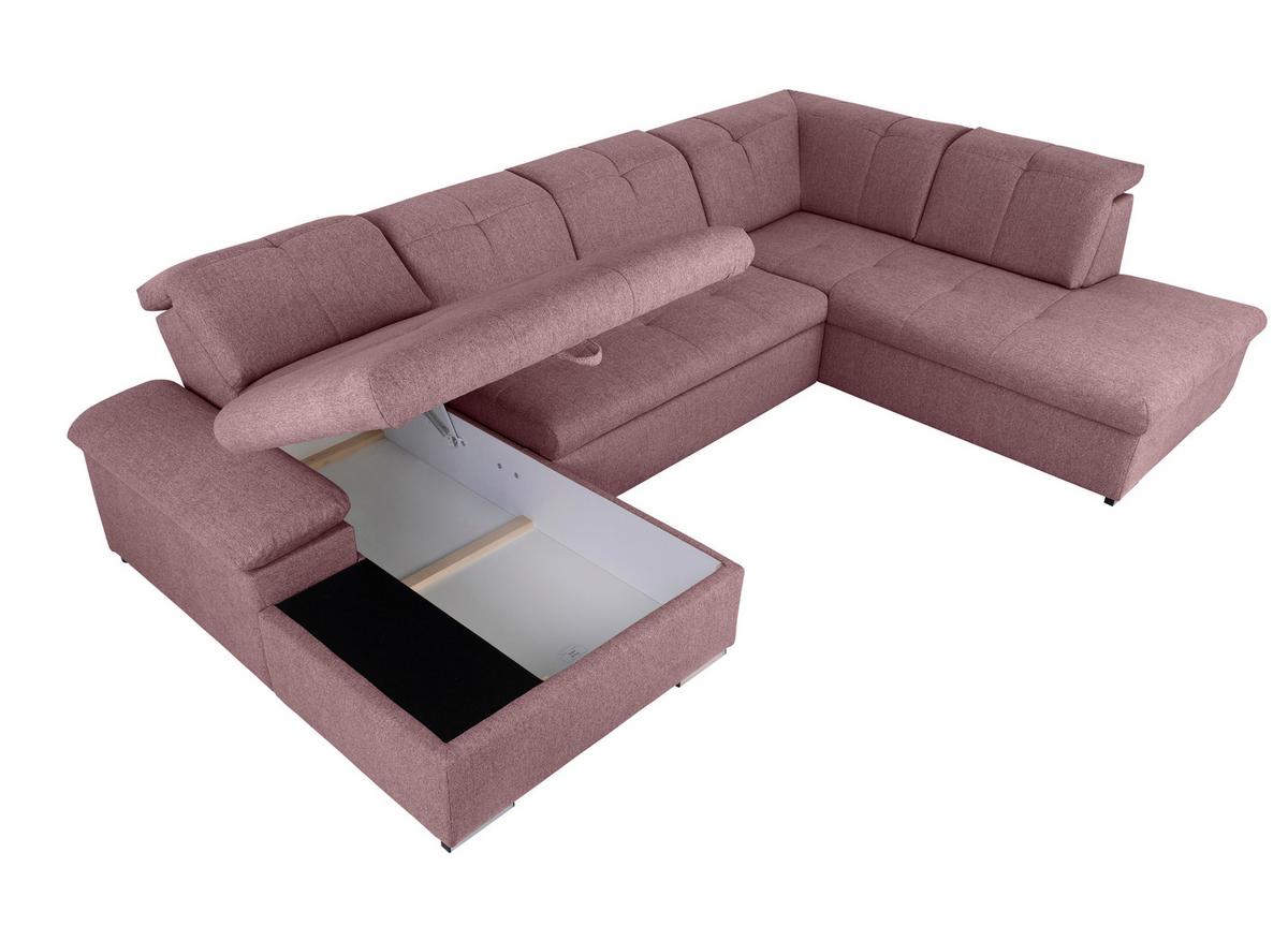 Wohnlandschaft Beere U: 173x328x215 Cm - Beere/Grau, Design, Textil (173/328/215cm) - MID.YOU