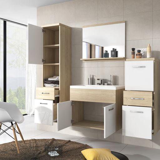 Badezimmer Alba in Weiß Hochglanz