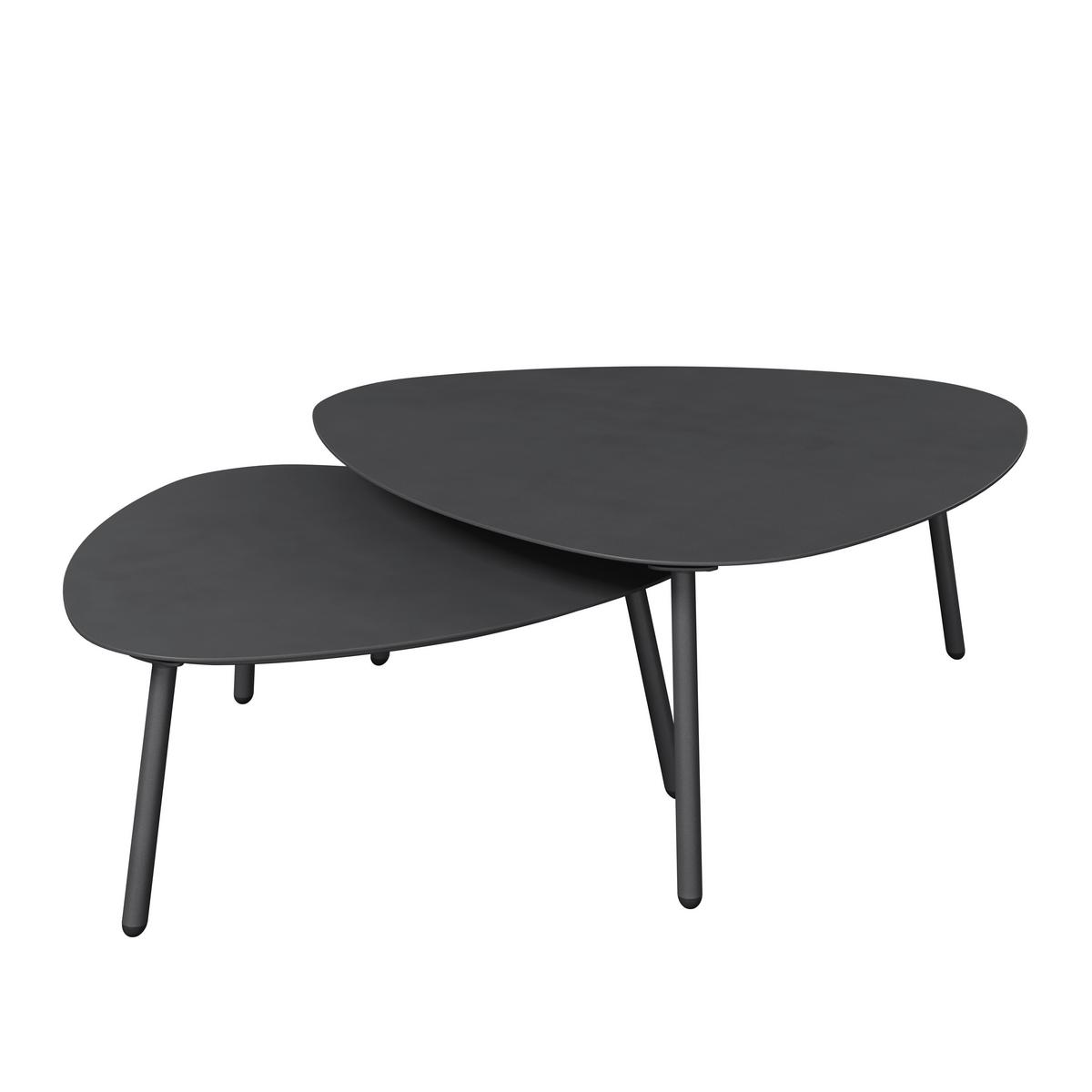 SADA STOLKŮ LEONIE - antracitová, Basics, kov (90/91/35cm) - Mömax