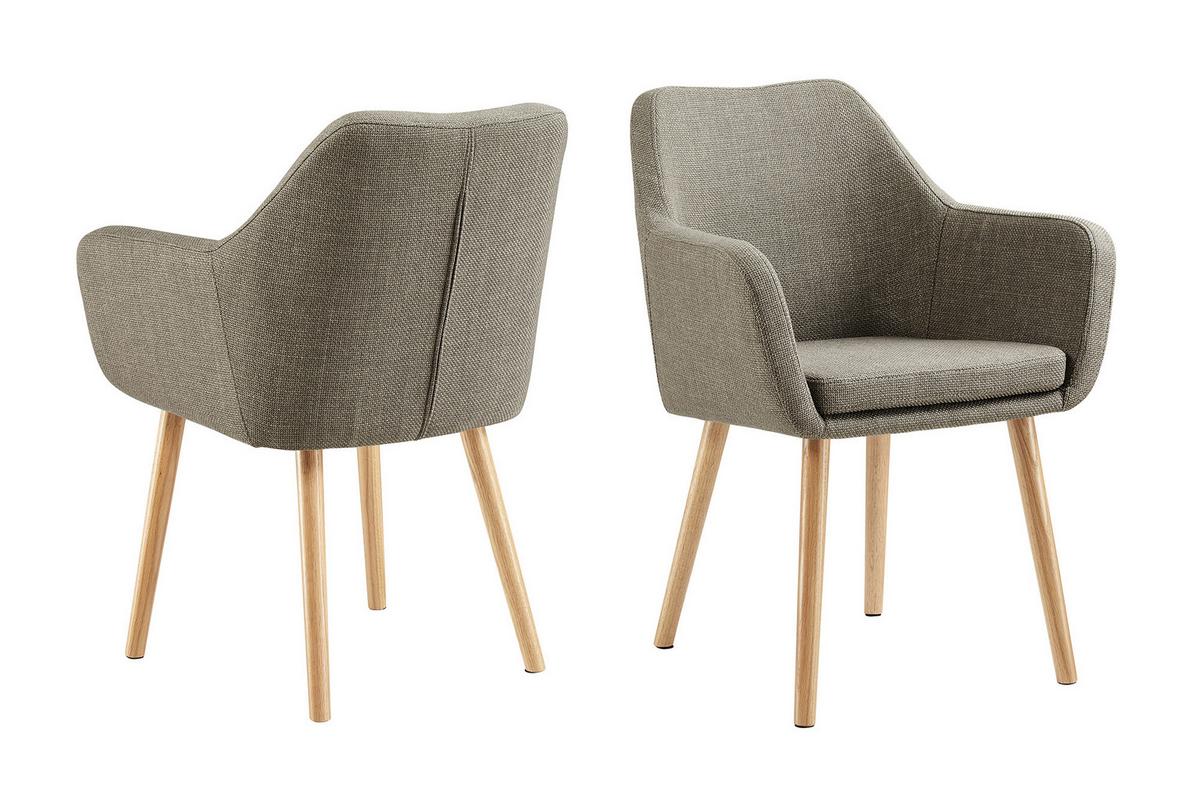 Armlehnstuhl Braun B: 62cm - Braun/Naturfarben, MODERN, Holz/Textil (62/84/60cm) - Livetastic