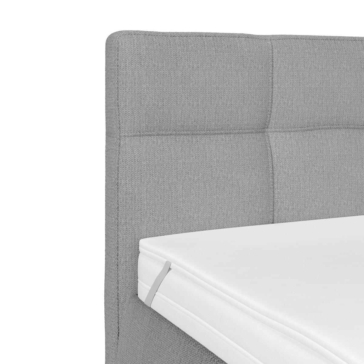 Polsterbett Zeni 140 - Silberfarben/Schwarz, KONVENTIONELL, Holz/Textil (140/200cm)