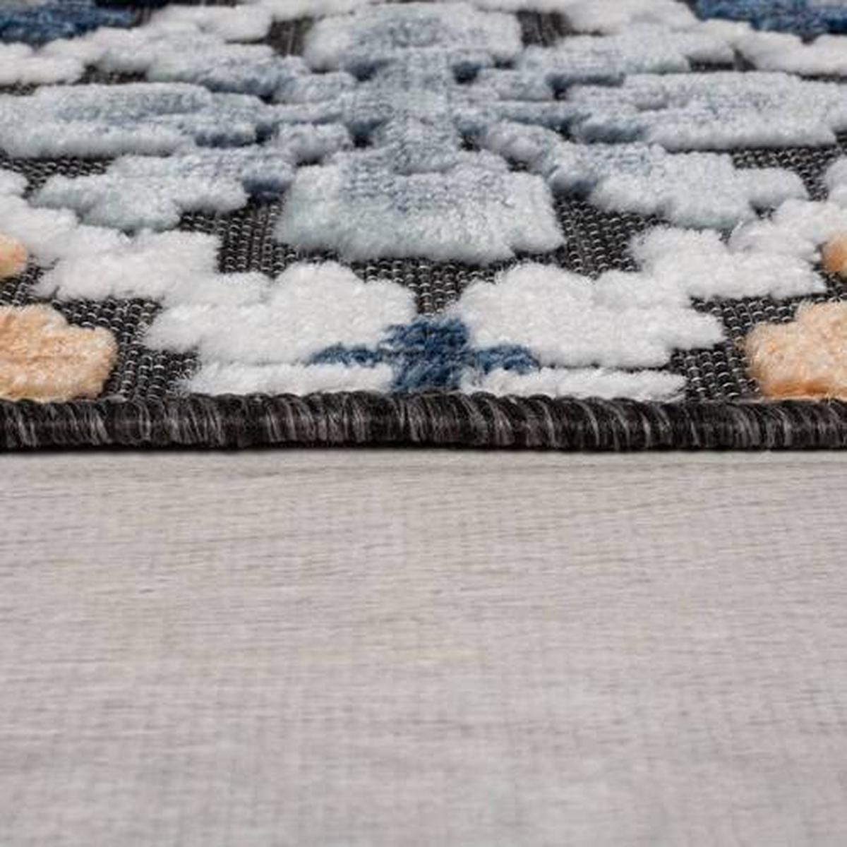 Outdoorteppich Aster Dunkelblau B: 120 cm - Dunkelblau, Basics, Textil (120/170cm)
