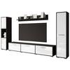 Wohnwand Bogota XL Anthrazit/Weiss - Weiß Hochglanz/Anthrazit, Basics, Holzwerkstoff (240/130/31cm) - MID.YOU