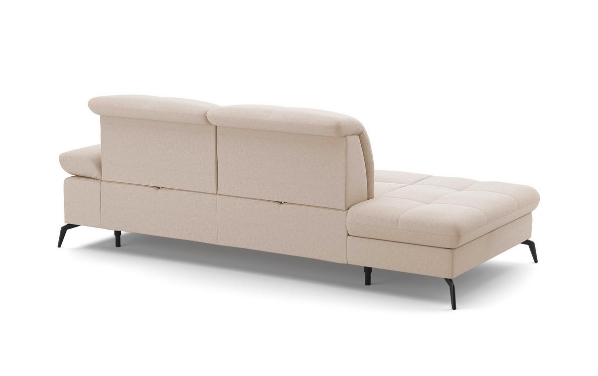 Récamiere Amica E, Creme B: 231 Cm - Creme/Schwarz, KONVENTIONELL, Textil (231/90/122cm) - Sit & More