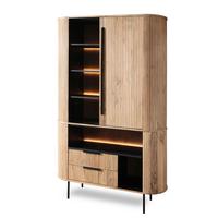 Schrank Kunja Akazie Massiv, B: 118 cm - Akaziefarben, Trend, Holz/Metall (118/195/40cm)