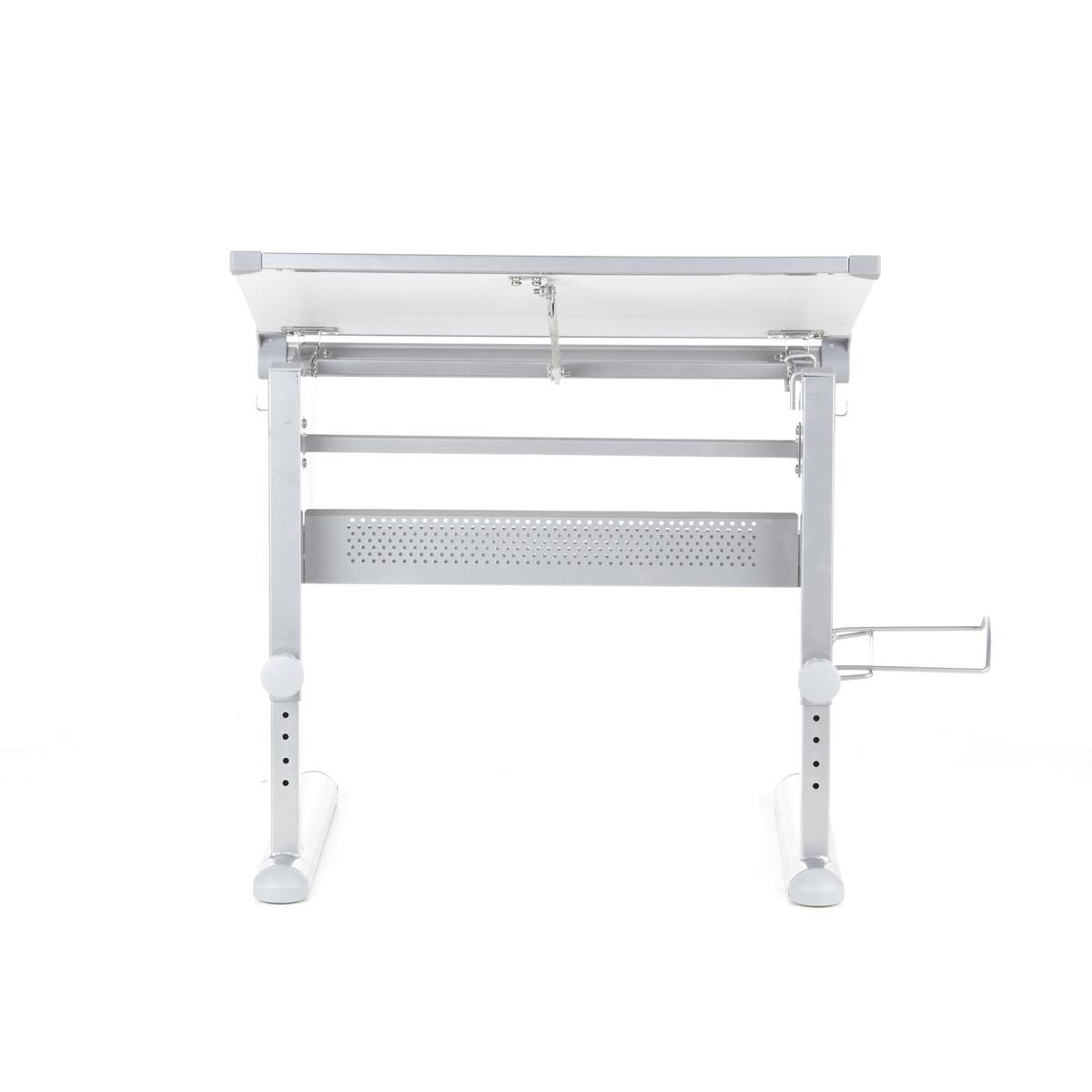Jugendschreibtisch Belia Weiß - Silberfarben/Weiß, Basics, Holzwerkstoff/Kunststoff (50/80/56-80cm) - MID.YOU