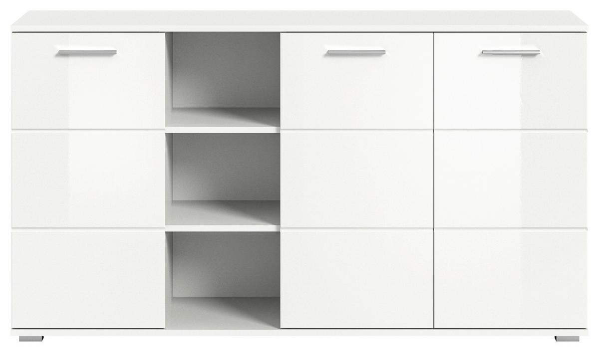 Kommode Prego - Weiß Hochglanz, Design, Holzwerkstoff (150/83/37cm) - MID.YOU