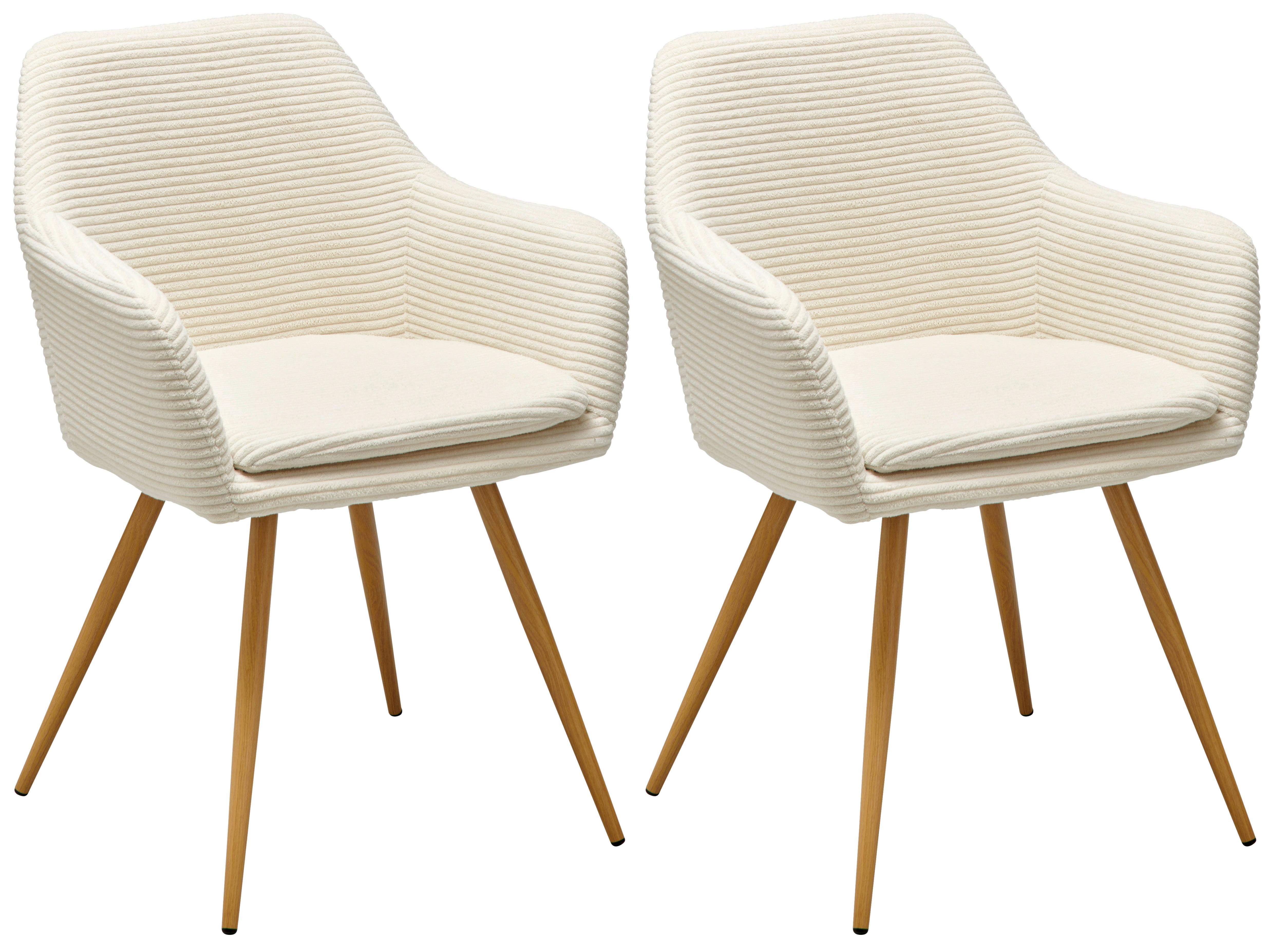 Armlehnstuhl Cardiff - Beige/Naturfarben, LIFESTYLE, Textil/Metall (57/83/62cm) - MID.YOU