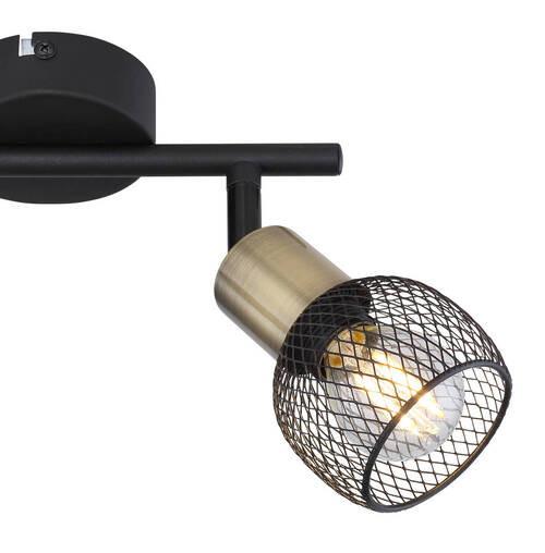 Strahler Fiastra 2-flammig Verstellbar L: 22 Cm - Schwarz, Basics, Metall (22/8/14cm) - Globo