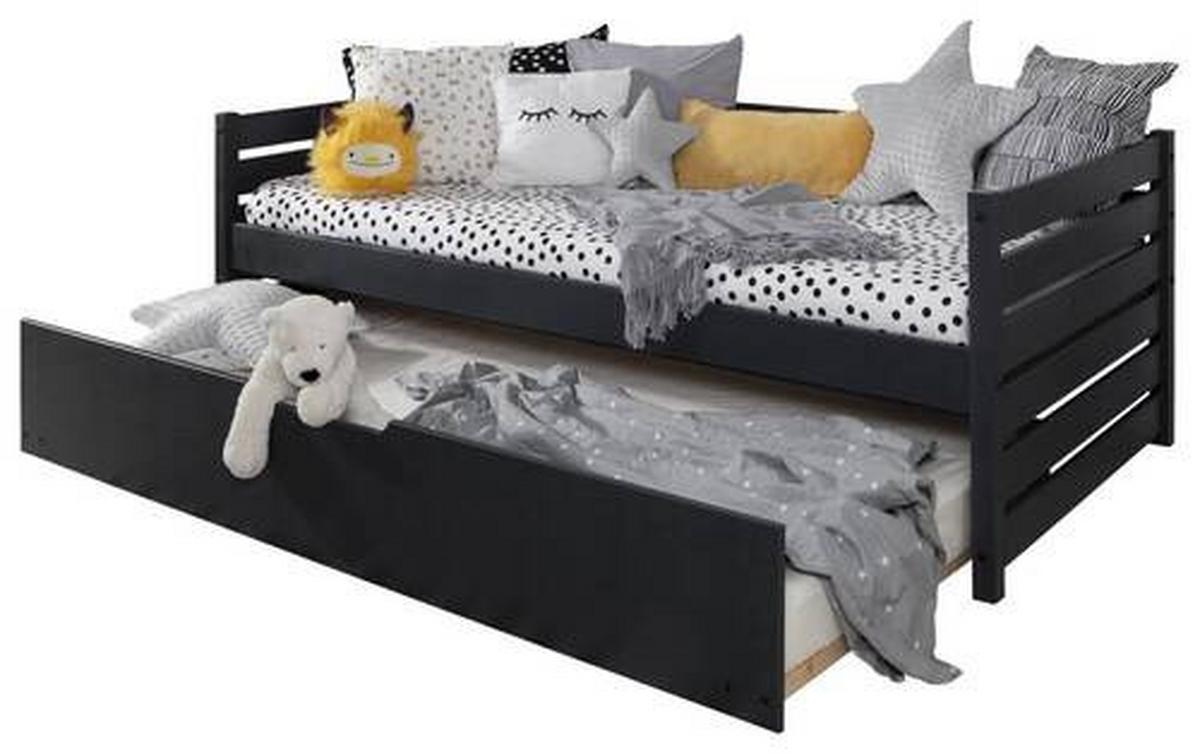 Stauraumbett Naomi - Grau, MODERN, Holz (90/200cm) - MID.YOU