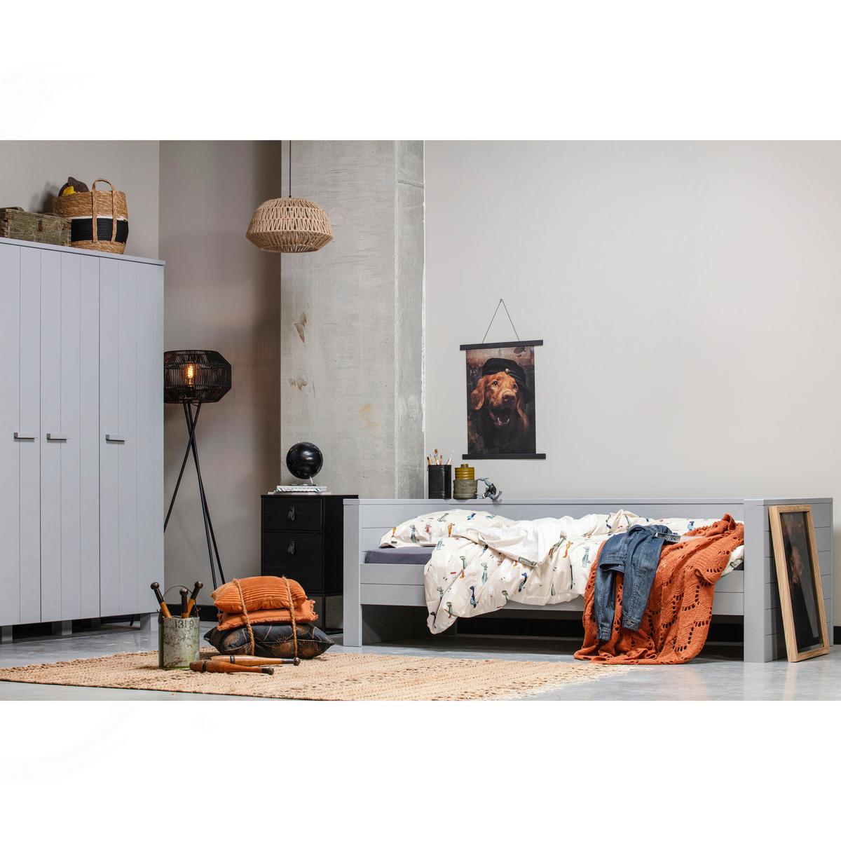 Garderobenschrank Dennis Grau B: 158 Cm - Grau, Design, Holz/Holzwerkstoff (158/202/55cm) - Livetastic