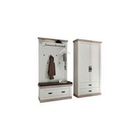 Garderobe Florenz Pinienfarb./Hellbraun B: 224cm - Hellbraun/Pinienfarben, Design, Holzwerkstoff (224/201/45cm) - MID.YOU
