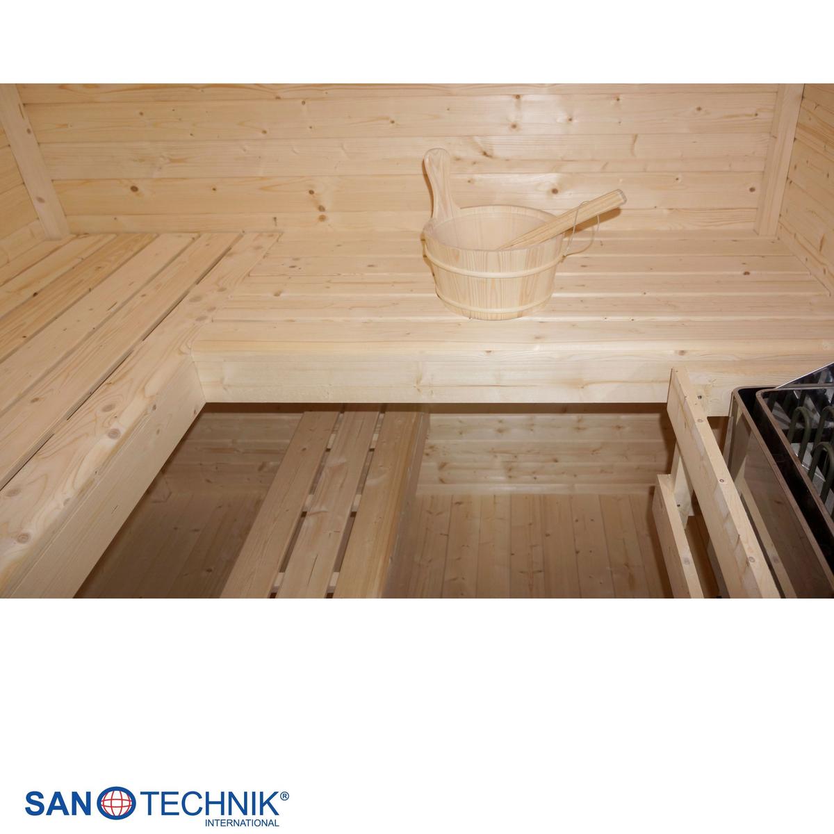 SAUNA Rauma Naturfarben B: 230 cm - Naturfarben, KONVENTIONELL, Holz (460/230/219,5cm) - Sanotechnik