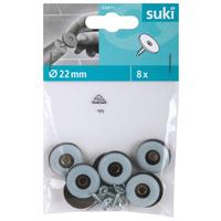 Bútorláb 22mm 8db - szürke, műanyag (2,2/0,5cm) - Suki