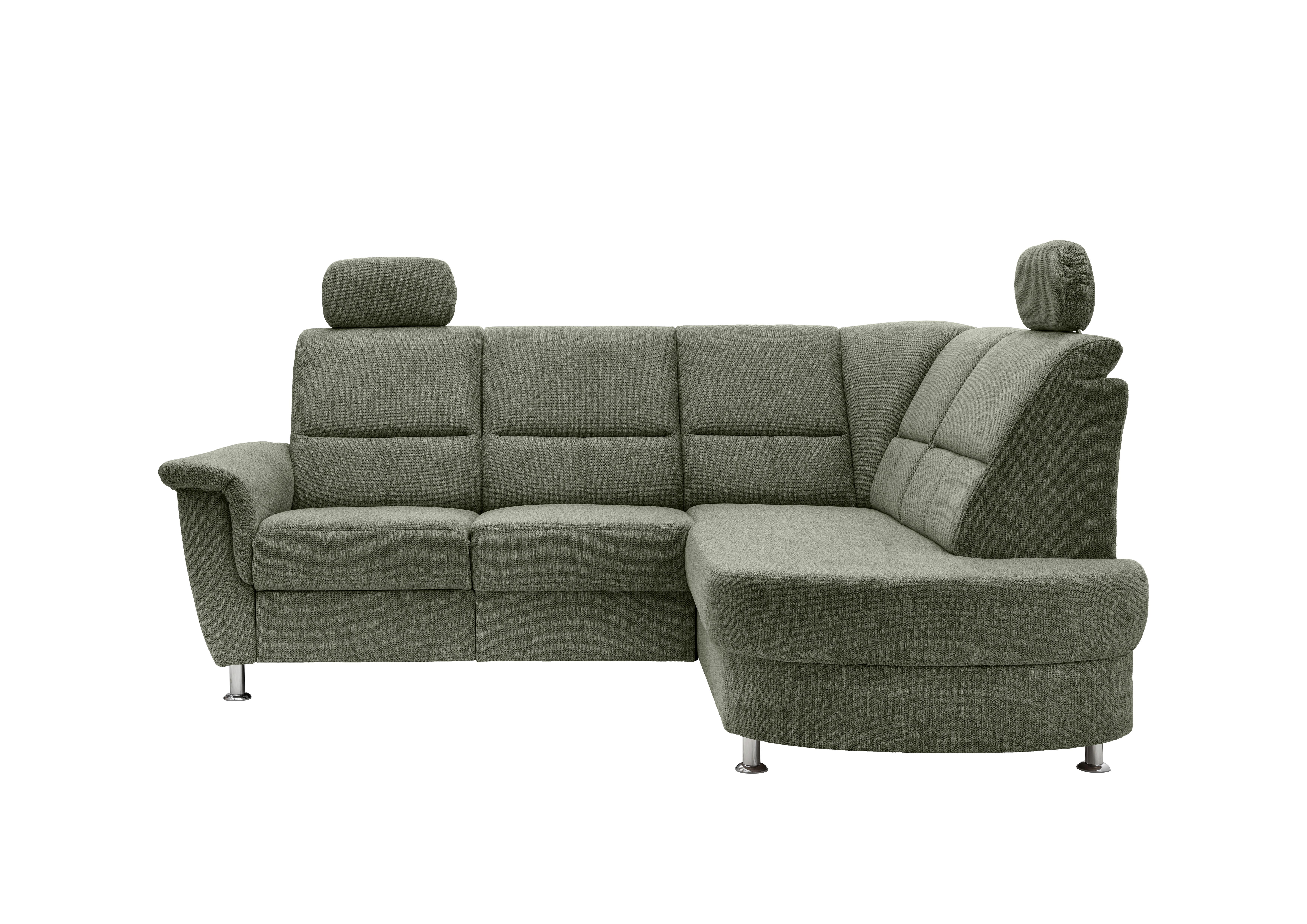 Ecksofa mit Stauraum Parole Grün Chenille - Chromfarben/Grün, KONVENTIONELL, Textil (231/184cm) - Livetastic