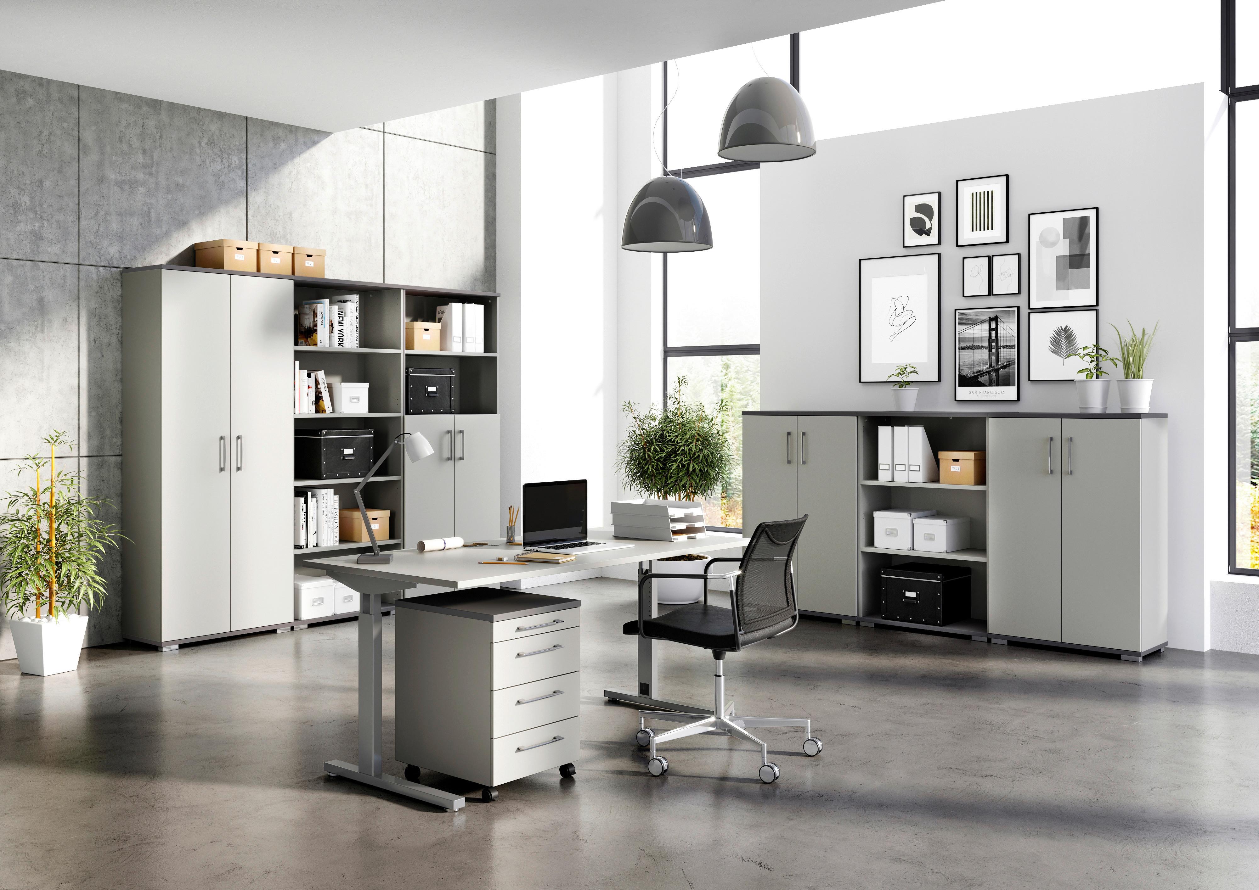Aktenschrank Gw-Profi Graphitfarben/Grau B: 80 cm - Graphitfarben/Grau, KONVENTIONELL, Holzwerkstoff (80/200/40cm) - Germania