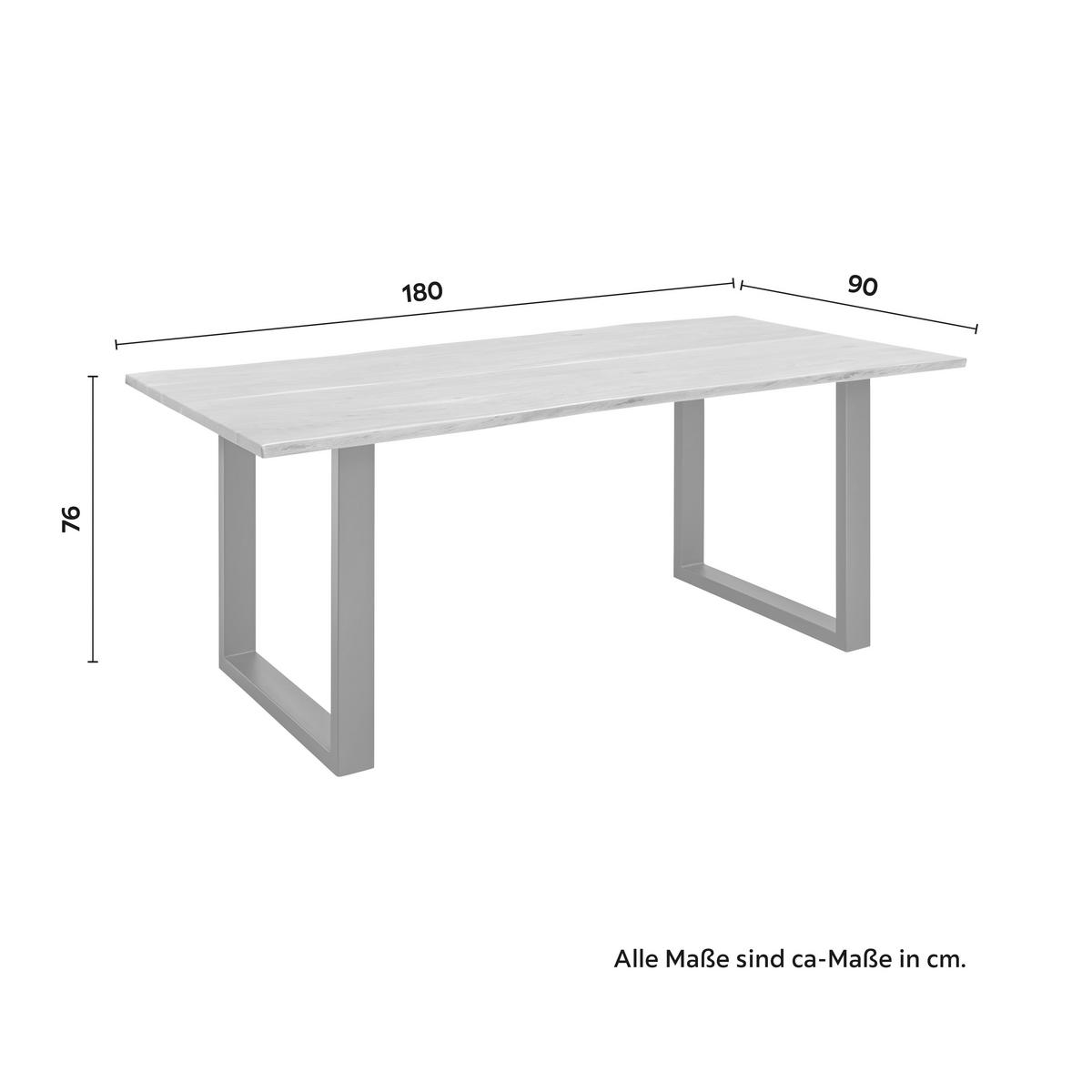 Jídelní stůl z akácie Malmo 180x90cm - černá/barvy akácie, Moderní, kov/dřevo (180/90/76cm) - Bessagi Home