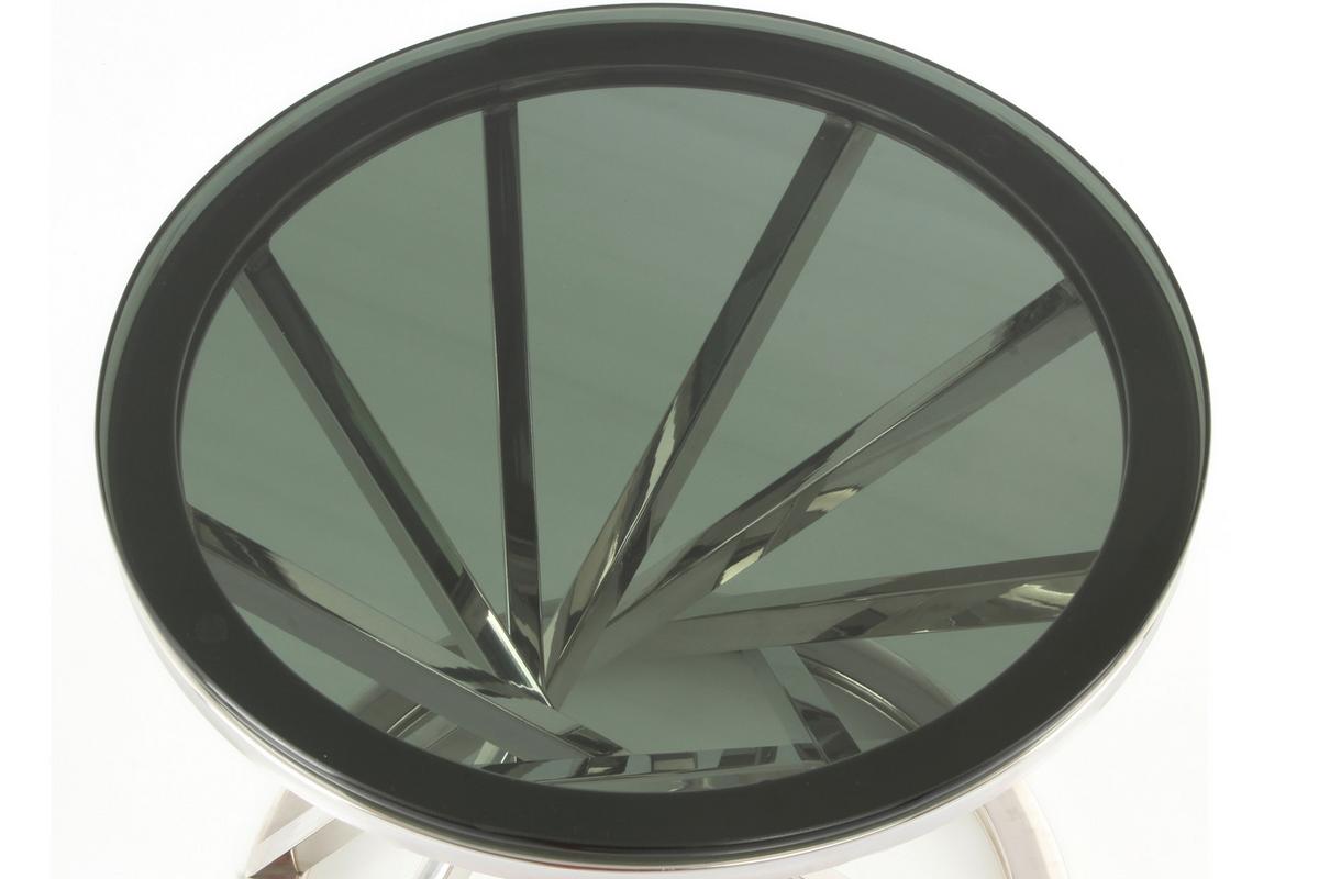 Beistelltisch Wesley 125 Schwarz/Silberfarben B: 40 cm - Silberfarben/Schwarz, Design, Glas/Metall (40/40/42cm) - Kayoom