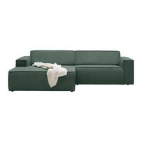 Rohová sedačka LOFT, ľavá, tmavozelený menčester - čierna/svetlozelená, Modern, textil/plast (172/75/265cm) - Mömax