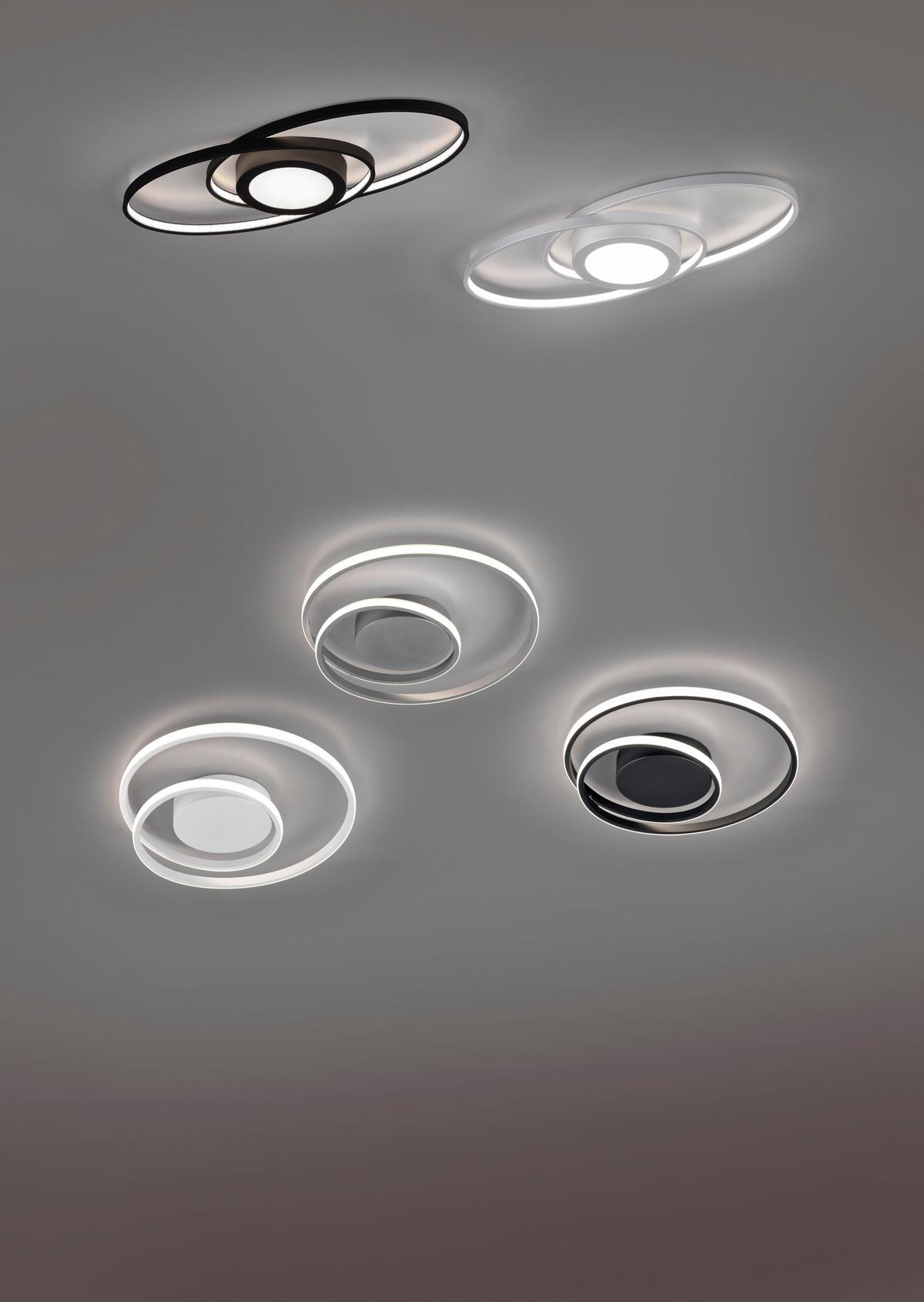 LED-Deckenleuchte Galaxy L: 23 cm, dimmbar - Anthrazit/Schwarz, Design, Metall (23cm)