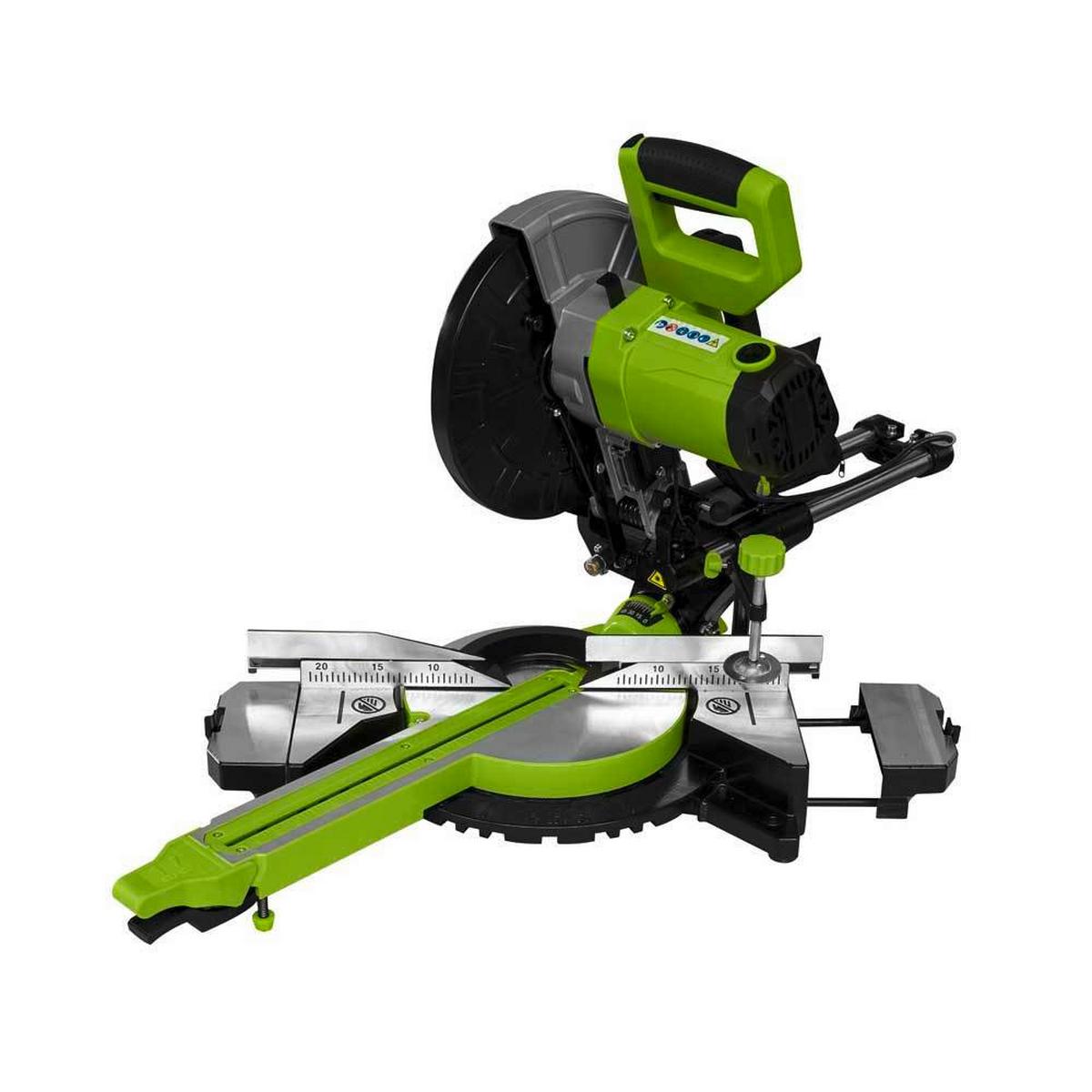 Kappsäge Zi-kgs255ds Metall Mit Arbeitslaser 230 V, 2000 W - Grün, Basics, Metall (78/450/58,5cm) - Zipper