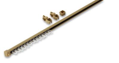 Vorhangschiene Einläufig 220cm Metall Beige mit Endstücken - Beige, KONVENTIONELL, Metall (220cm) - Ondega