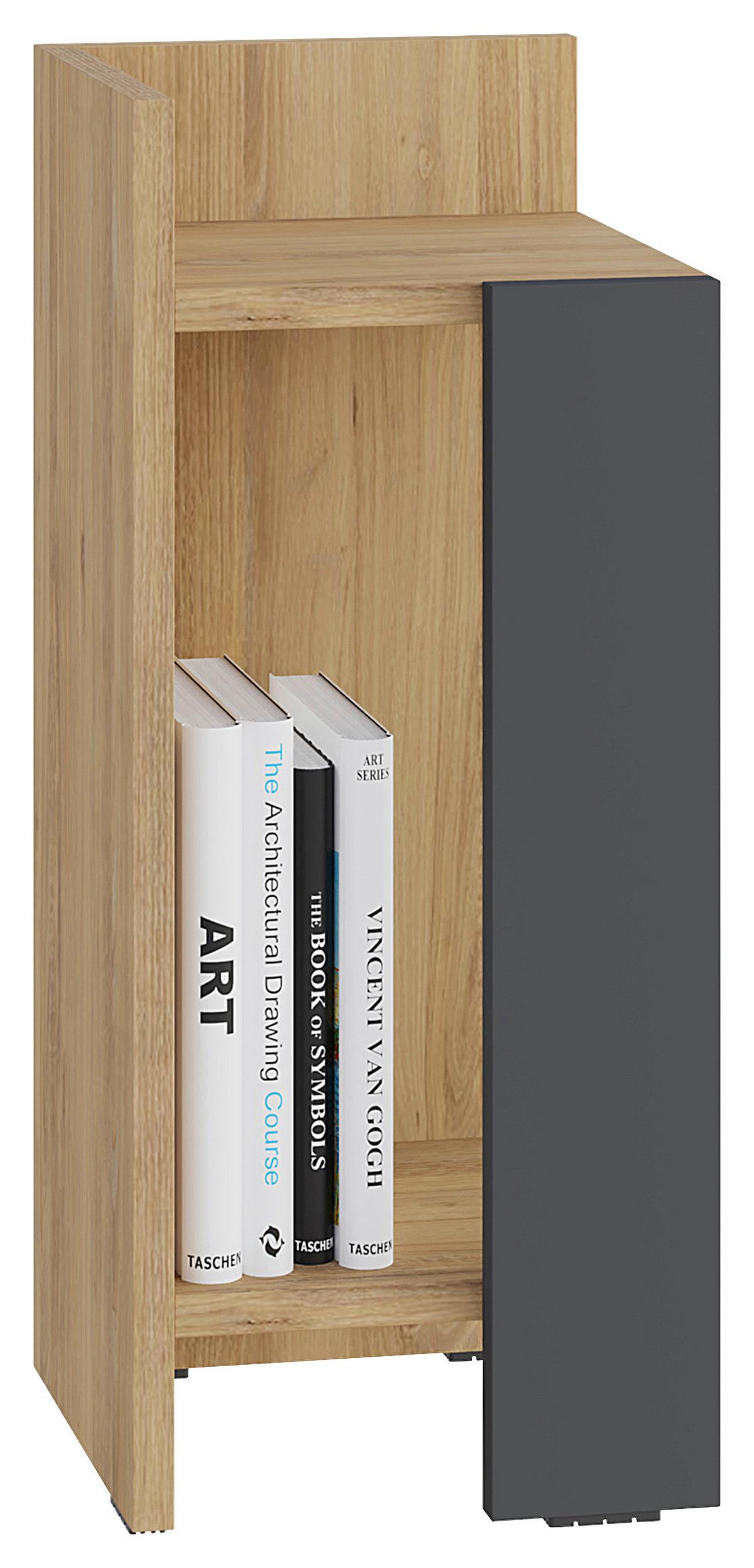 Nachttisch Elos Nachttisch Linkes Modul - Eichefarben/Anthrazit, Design, Holzwerkstoff (27/60/25cm) - Livetastic