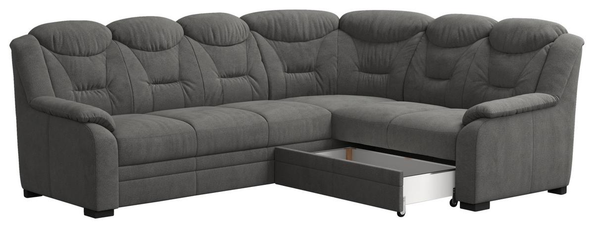 Ecksofa Marcus Anthrazit S: 263x211 cm - Anthrazit/Schwarz, Basics, Textil (263/211cm) - MID.YOU