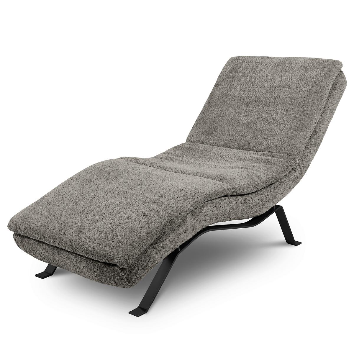 Relaxliege Black Dunkelgrau, B: 65cm - Dunkelgrau/Schwarz, Design, Leder (65/95/171cm) - Celina Home