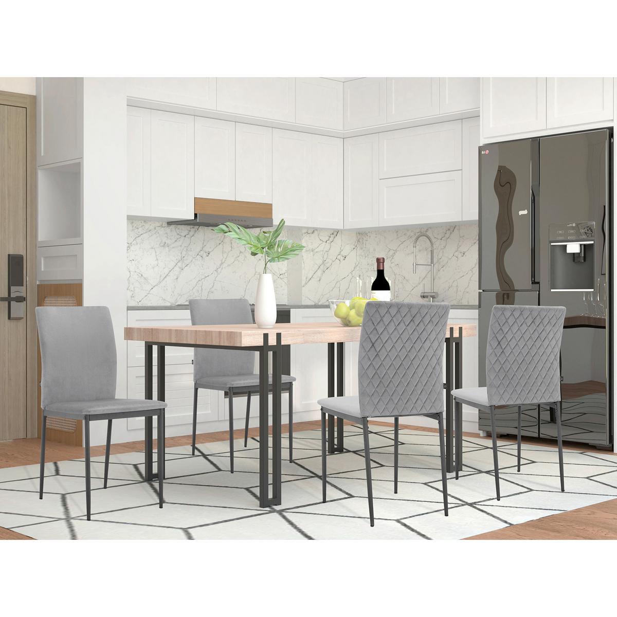 Stuhl-Set Pavia Anthrazit B: 44cm 4--Teilig - Anthrazit/Schwarz, Design, Textil/Metall (44/88/51cm) - MID.YOU