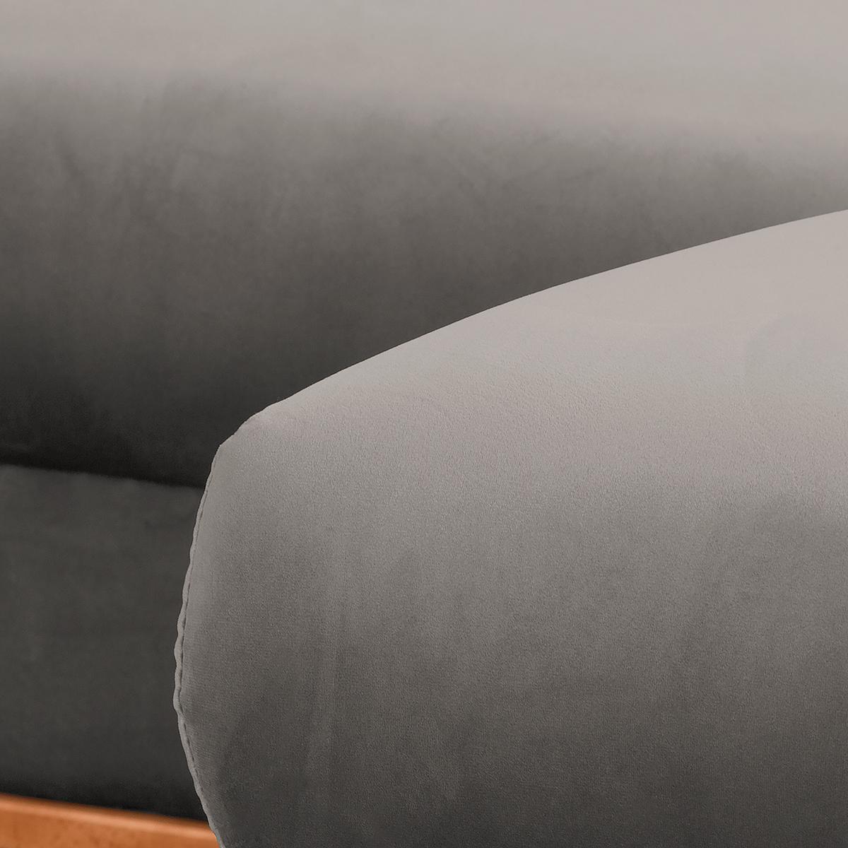 Ecksofa Beata Grau S: 230x150 cm - Wengefarben/Grau, Design, Textil (230/150cm) - Livetastic