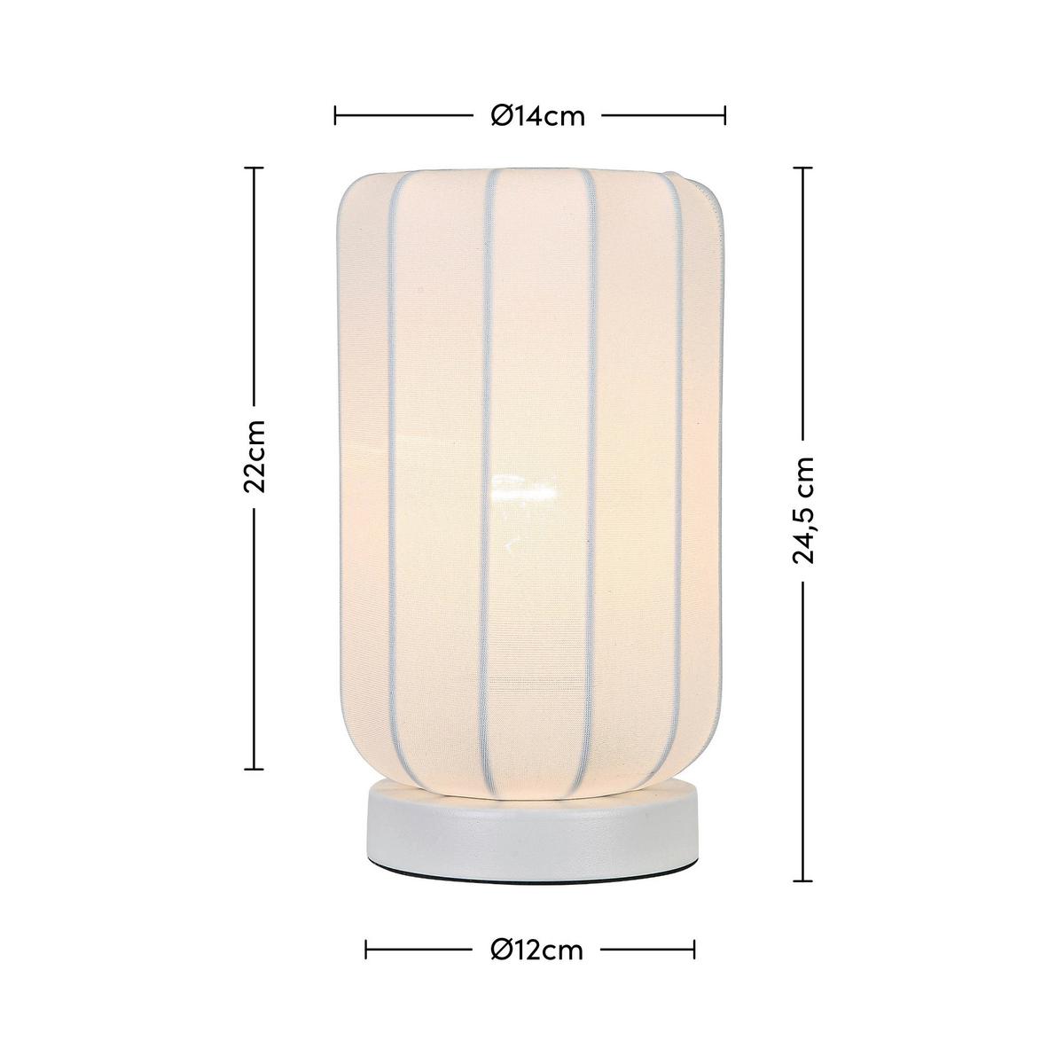 STOLNÁ LAMPA STOIU - biela, Modern, kov/textil (14/24,5cm) - Mömax