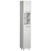 Badezimmer Hochschrank Lisalo 30x170 Cm Silberfarben - Silberfarben/Weiß, MODERN, Holzwerkstoff (30/170/25cm) - MID.YOU