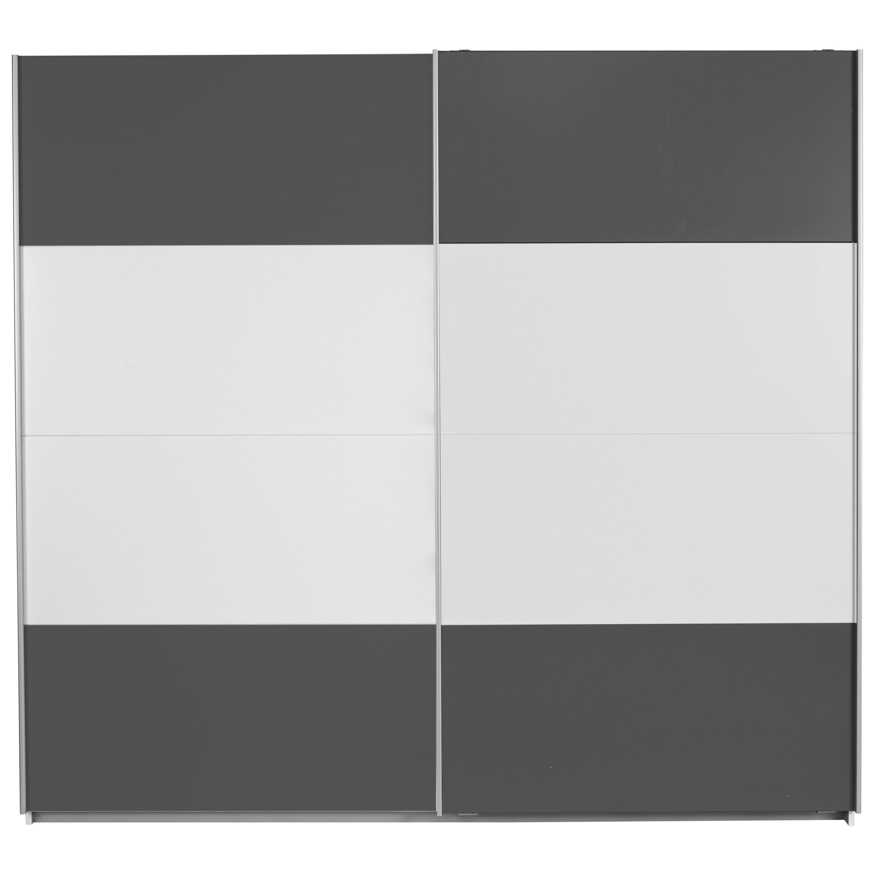 Moderner Schwebetürenschrank in Weiß/Grau