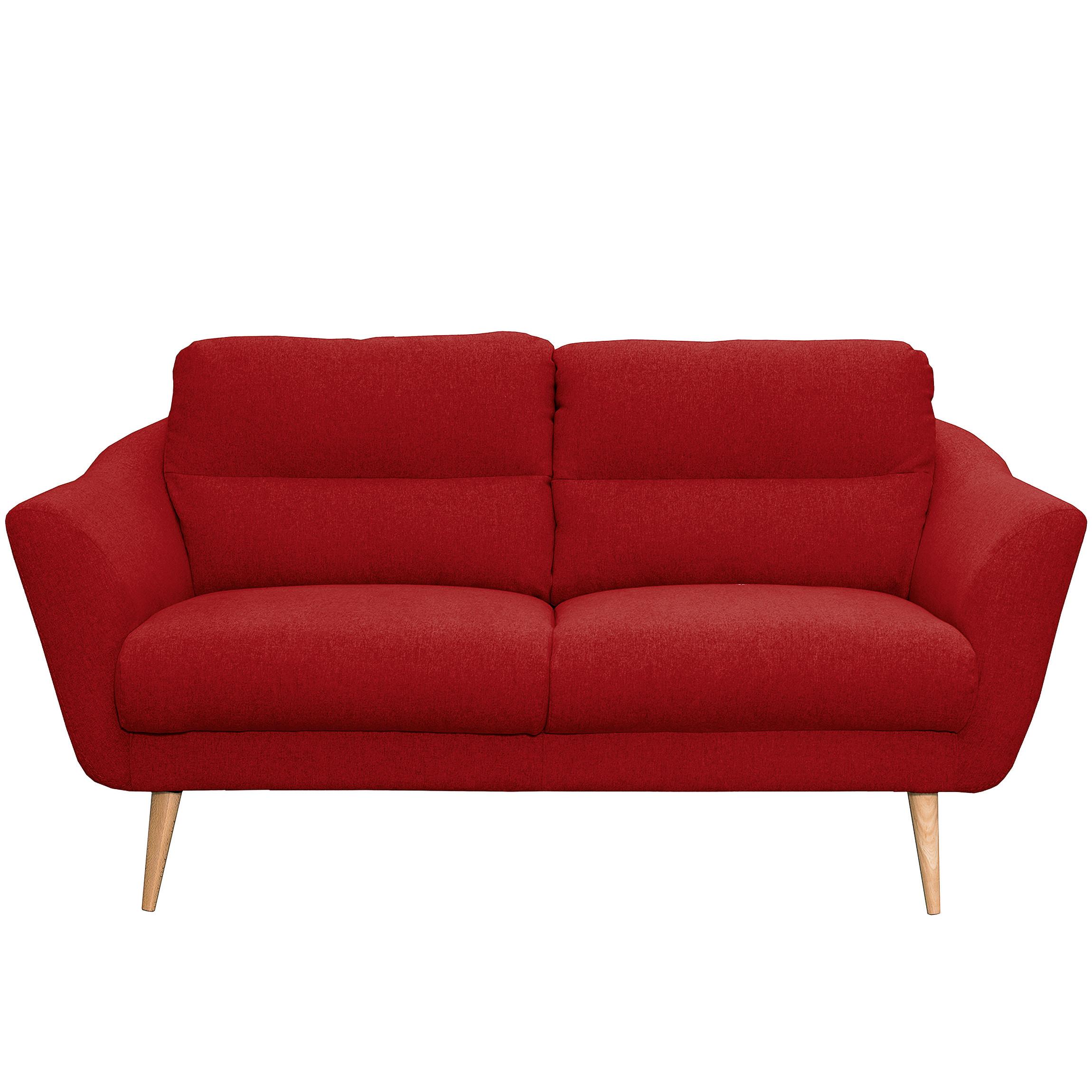 2,5-Sitzer Sofa Tromso Rot B: 187 cm - Buchefarben/Rot, Design, Textil (187/87/88cm) - Livetastic