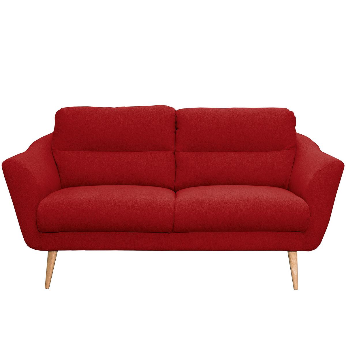 2,5-Sitzer Sofa Tromso Rot B: 187 cm - Buchefarben/Rot, Design, Textil (187/87/88cm) - Livetastic