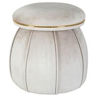 Hocker Corin 125 Goldfarben/Taupe D: 51,5 cm - Taupe/Goldfarben, Design, Textil (51,5cm) - Kayoom