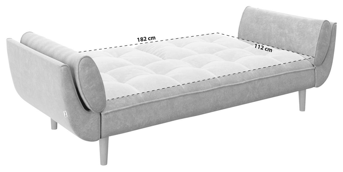 2-Sitzer-Sofa mit Schlaffunkt. Scarlett Anthrazit Samt - Anthrazit, KONVENTIONELL, Textil (215/81,5/84,5cm) - Playboy