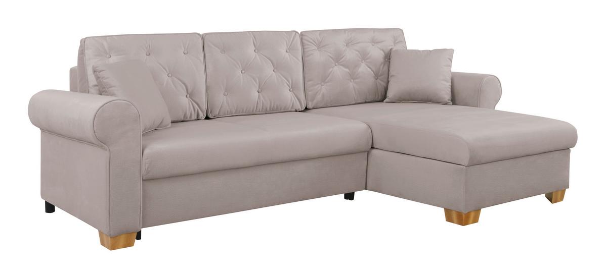 Ecksofa Arles, Taupe 1 S: 266x161 Cm - Taupe/Buchefarben, Design, Textil (266/161cm) - MID.YOU