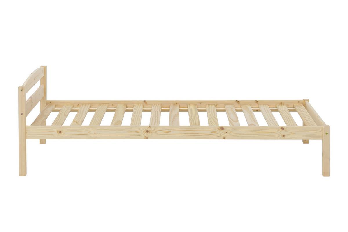 Bett Naturfarben 90x200cm - Naturfarben, Natur, Holz (90/200cm) - Livetastic