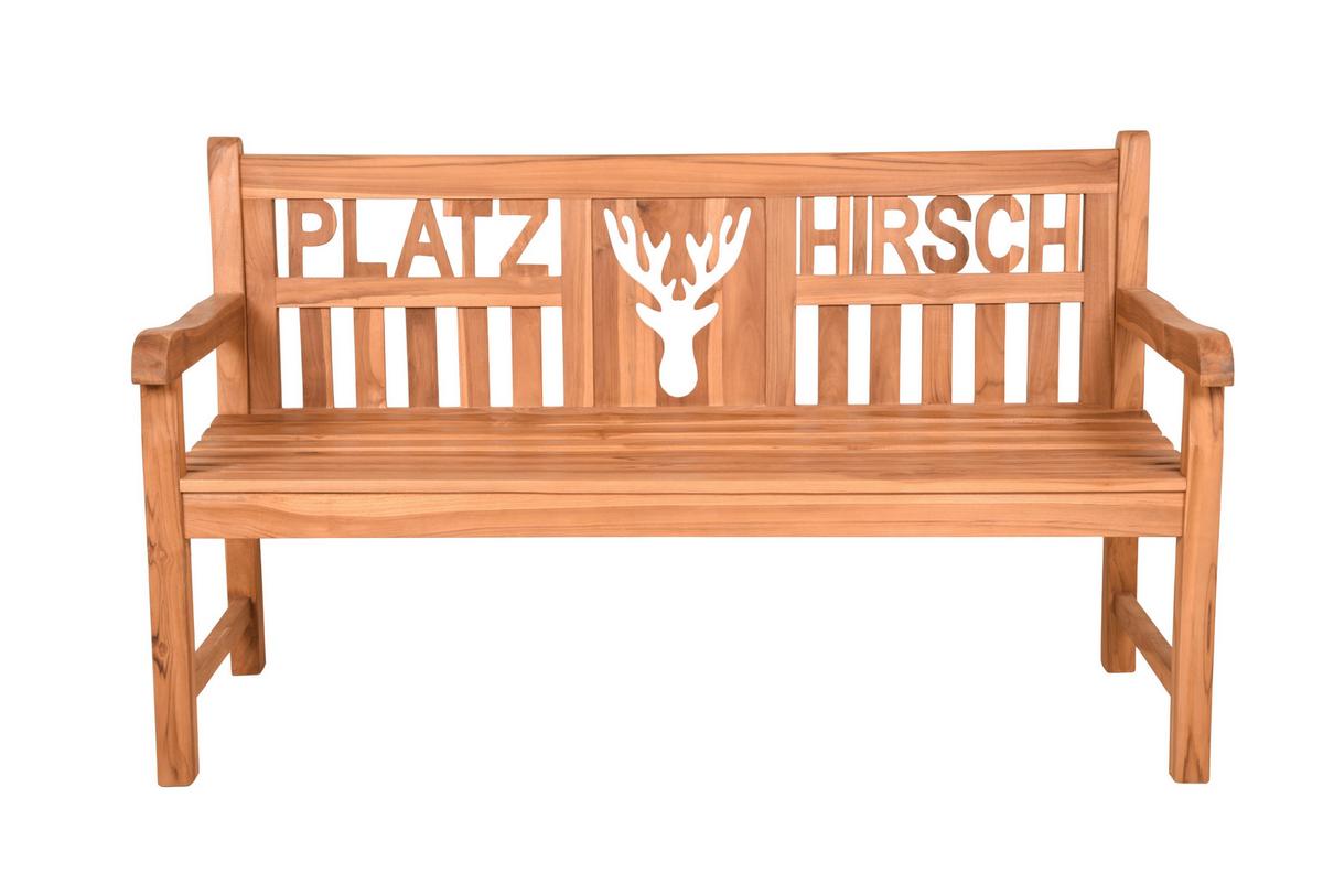 GARTENBANK Echtholz Natur - Teakfarben, Basics, Holz (150/89/63cm) - Gardenson