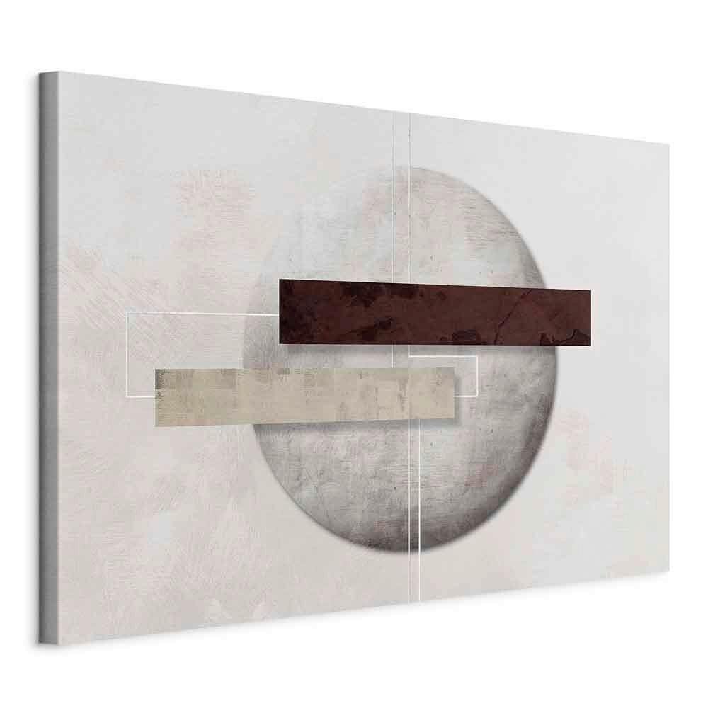 Leinwandbild Geometric Decay Braun Greige B: 90 cm - Greige/Braun, Basics, Holz/Textil (90/60/1,2cm) - artgeist