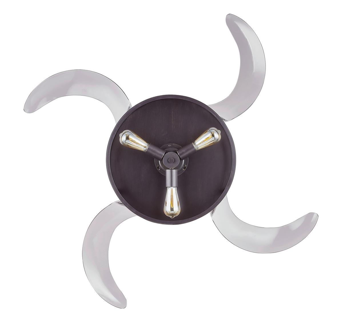 Deckenventilator Fanaway Schwarz 4 Flügel, LED-Leuchte - Transparent/Schwarz, Basics, Kunststoff/Metall (122/41cm) - P & B